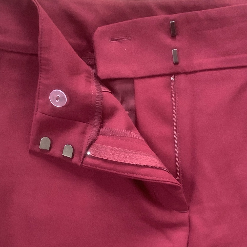 Ann Taylor Factory Cranberry Ankle Pants Button Hem Career Workwear Size 6 - Picture 5 of 6